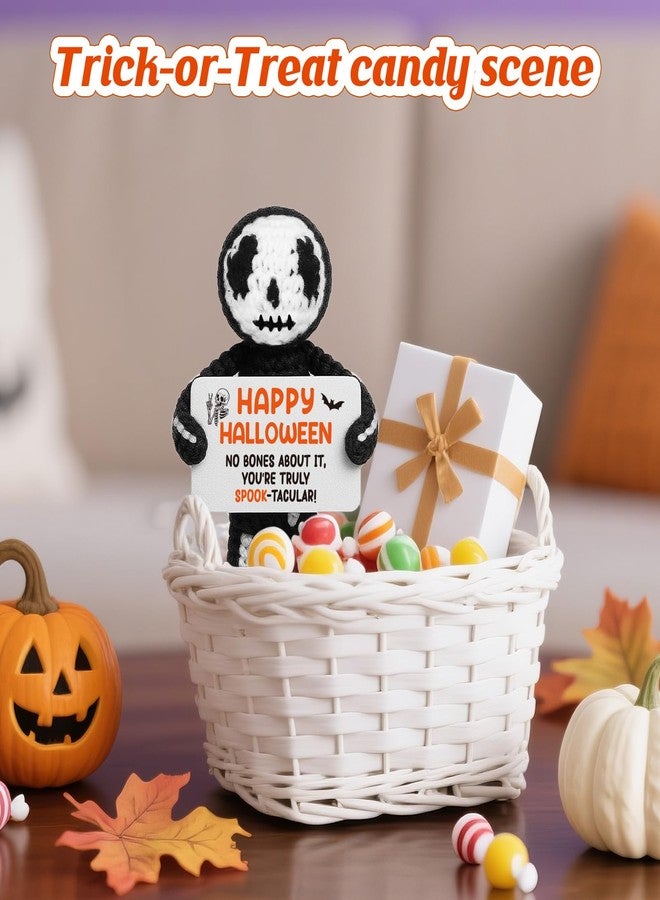 Hweijm Halloween Handmade Crochet Skeleton Gifts, Funny Crochet Spooky Collectible Decor, Cute Scary Trick or Treat Exchange Gifts for Teens Friend, Unique October Celebration Gag Gift Idea - Image 5